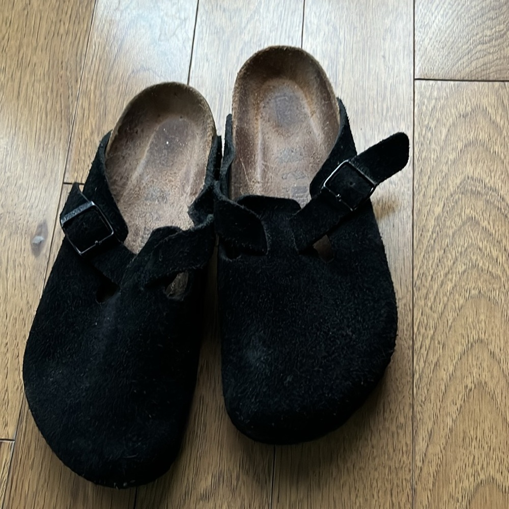 Birkenstock Black Suede Clogs